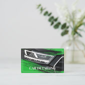 Cool Green Car Service Detailing Photo Template Visitekaartje (Staand voorkant)