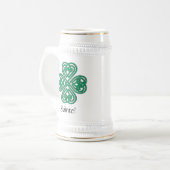 Cool Green Celtic Knot Cross Clover Sláinte Bierpul (Voorkant links)