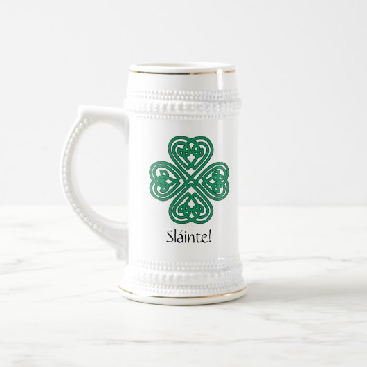 Cool Green Celtic Knot Cross Clover Sláinte Bierpul (Links)