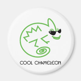 Cool Green Chameleon Magneet