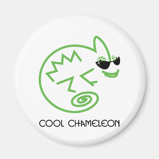 Cool Green Chameleon Magneet (Voorkant)