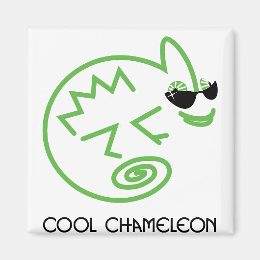 Cool Green Chameleon Magneet (Voorkant)