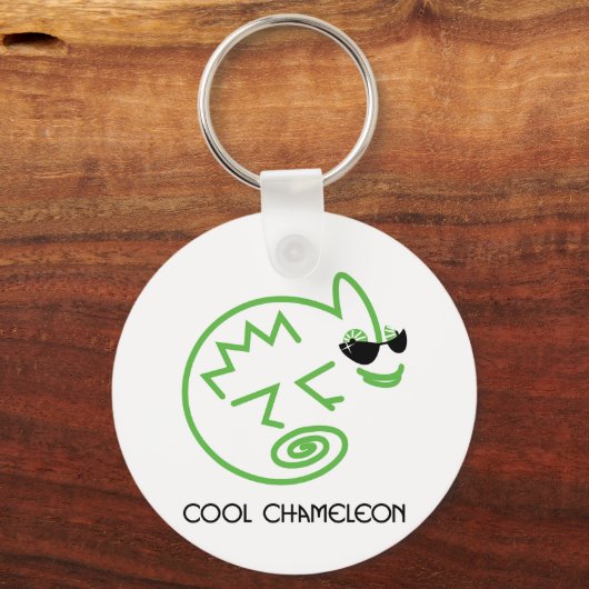 Cool Green Chameleon Sleutelhanger (Voorkant)