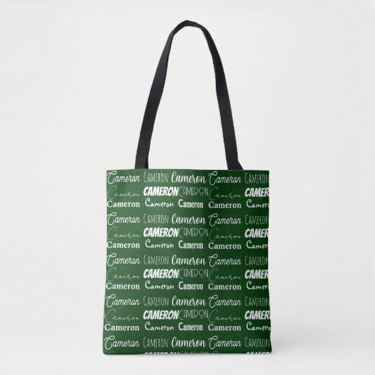 Cool Green Customized Name Collage Tote Bag (Voorkant)