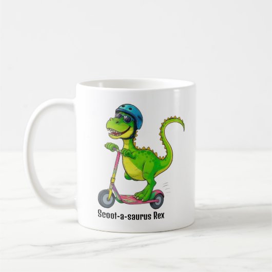 Cool Green Dinosaur Koffiemok (Links)