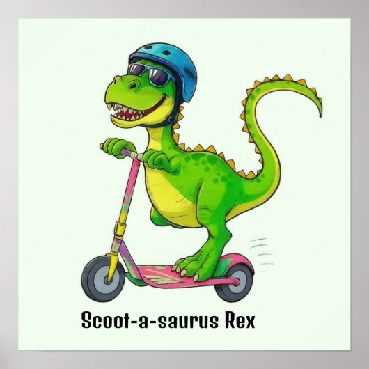 Cool Green Dinosaur Poster (Voorkant)