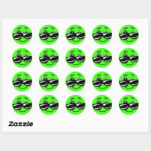 Cool Green Emoji met zonnebrillen Ronde Sticker (Vel)