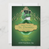 Cool Green en Gold St. Patrick Party Invitation Kaart (Voorkant)