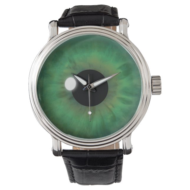 Cool Green Eye Iris Oogbal Aangepaste polshorloge Horloge (Voorkant)