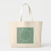 Cool Green Floral patroon Grote Tote Bag (Voorkant)