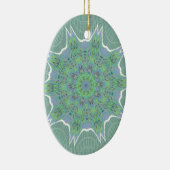 Cool Green Floral patroon Keramisch Ornament (Rechts)