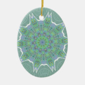 Cool Green Floral patroon Keramisch Ornament (Voorkant)