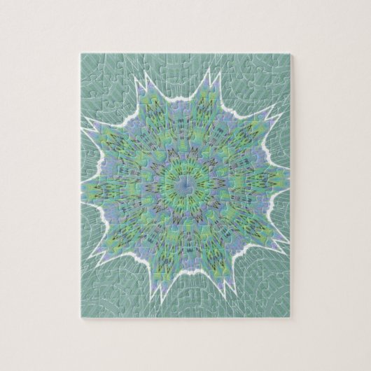 Cool Green Floral patroon Legpuzzel (Verticaal)