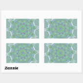 Cool Green Floral patroon Rechthoekige Sticker (Vel)