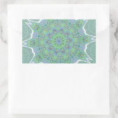 Cool Green Floral patroon Rechthoekige Sticker (Tas)