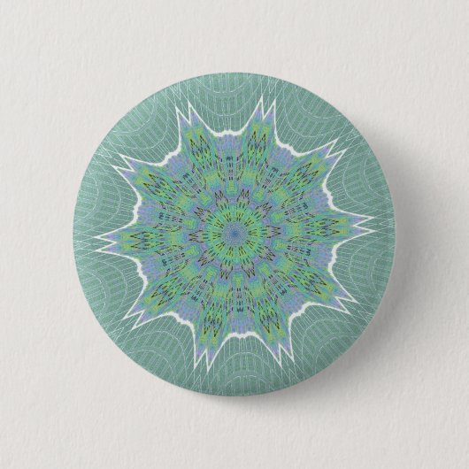 Cool Green Floral patroon Ronde Button 5,7 Cm (Voorkant)