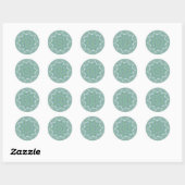Cool Green Floral patroon Ronde Sticker (Vel)