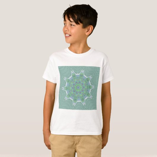 Cool Green Floral patroon T-shirt (Voorkant volledig)