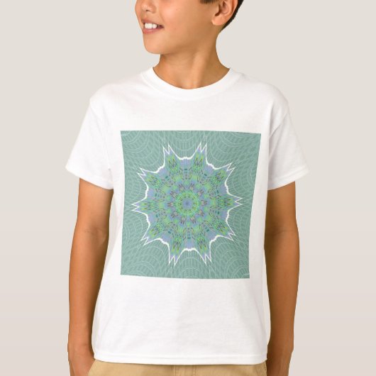 Cool Green Floral patroon T-shirt (Voorkant)