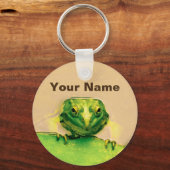 Cool Green Frog Persoonlijke naam Sleutelhanger (Voorkant)