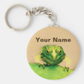 Cool Green Frog Persoonlijke naam Sleutelhanger (Voorkant)