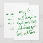 Cool Green Glitter St Patrick's Day Party Kaart (Voorkant / Achterkant)