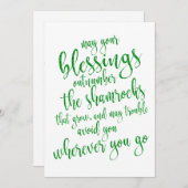 Cool Green Glitter St Patrick's Day Party Kaart (Voorkant / Achterkant)