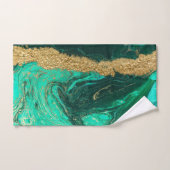 Cool Green Gold Marble Stone Bad Handdoek (Handdoek)