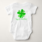 Cool Green Iers Shamrock Clover Patrick's Day Romper (Achterkant)
