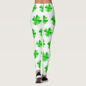 Cool Green Irish Shamrock Clover Patricks Day Leggings (Achterkant)