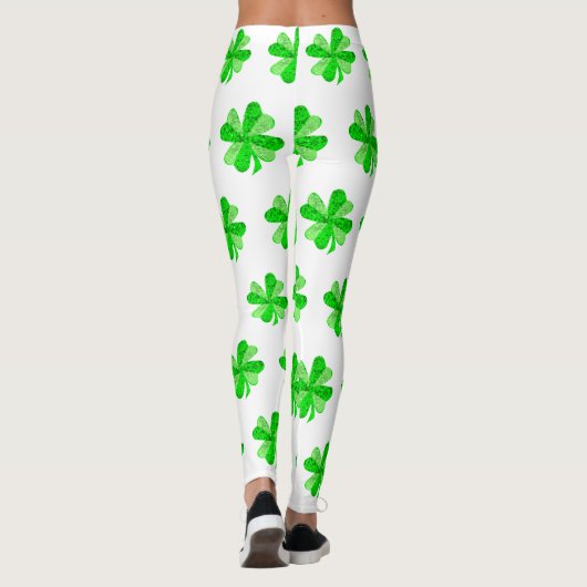 Cool Green Irish Shamrock Clover Patricks Day Leggings (Achterkant)