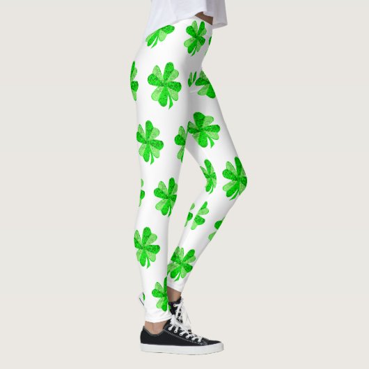 Cool Green Irish Shamrock Clover Patricks Day Leggings (Rechts)