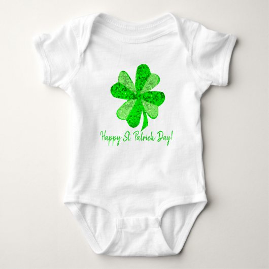 Cool Green Irish Shamrock Clover Patrick's Day Romper (Voorkant)
