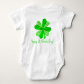 Cool Green Irish Shamrock Clover Patrick's Day Romper (Achterkant)