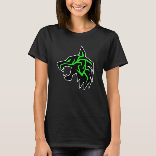Cool green lightning wolf t-shirt (Voorkant)