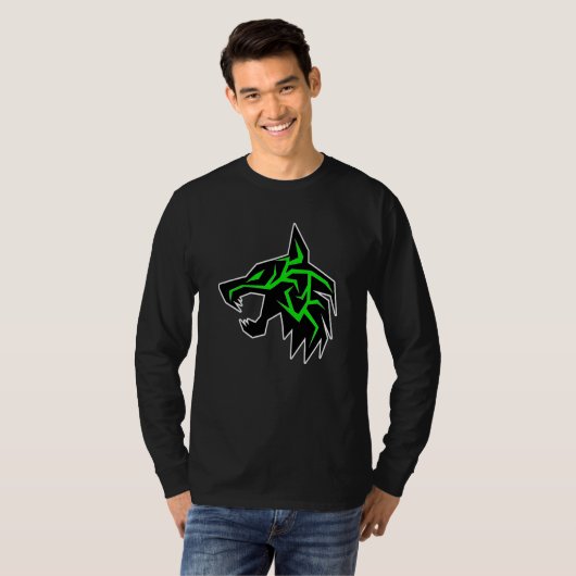 Cool green lightning wolf t-shirt (Voorkant volledig)