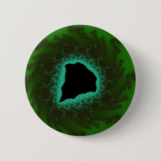 Cool Green Mandelbrot Fractal Art Ronde Button 5,7 Cm (Voorkant)