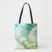 Cool Green  Map of North America Travelers Tote Bag (Voorkant)