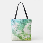 Cool Green  Map of North America Travelers Tote Bag (Achterkant)