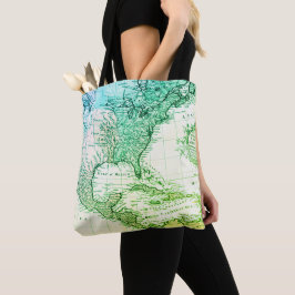 Cool Green Map of North America Travelers Tote Bag