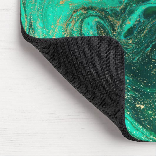 Cool Green Marble Gold Glitter Muismat (Hoek)