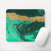 Cool Green Marble Gold Glitter Muismat (Met muis)
