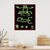 Cool Green Mayan Design Poster (Keuken)