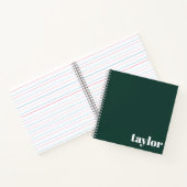 Cool Green Modern Minimalistisch Trendy Gepersonal Notitieboek (Binnen)