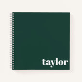 Cool Green Modern Minimalistisch Trendy Gepersonal Notitieboek (Voorkant)