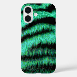 Cool green neon tiger stripes iPhone 16 hoesje