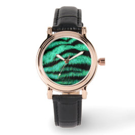 Cool green neon tiger stripes horloge