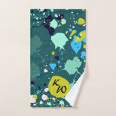 Cool Green Paint Splatter Initialen Sweat Handdoek (Handdoek)