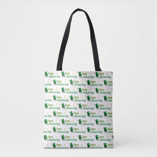 Cool Green Petten Happy St. Patrick's Day Tote Bag (Voorkant)