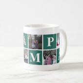 Cool Green Photo Collage Grandma en Grandpa Mokken (Voorkant rechts)